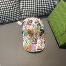 Gucci Floral Logo Baseball Cap White Brown Green Orange Purple hat Yupoo AAAA+