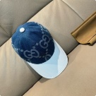 Gucci GG Denim Baseball Cap Blue White hat Yupoo AAAA+