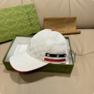 Gucci GG embossed baseball cap White Red Black hat Yupoo AAAA+