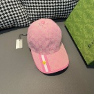 Gucci GG embossed bee stripe baseball cap Pink hat Yupoo AAAA+