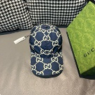 Gucci GG logo baseball cap Navy Blue White hat Yupoo AAAA+
