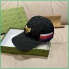 Gucci Bee Embroidered Baseball Cap Black hat Yupoo AAAA+