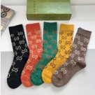 Gucci logo pattern socks Black Orange Green Yellow Brown clothing Yupoo AAAA+